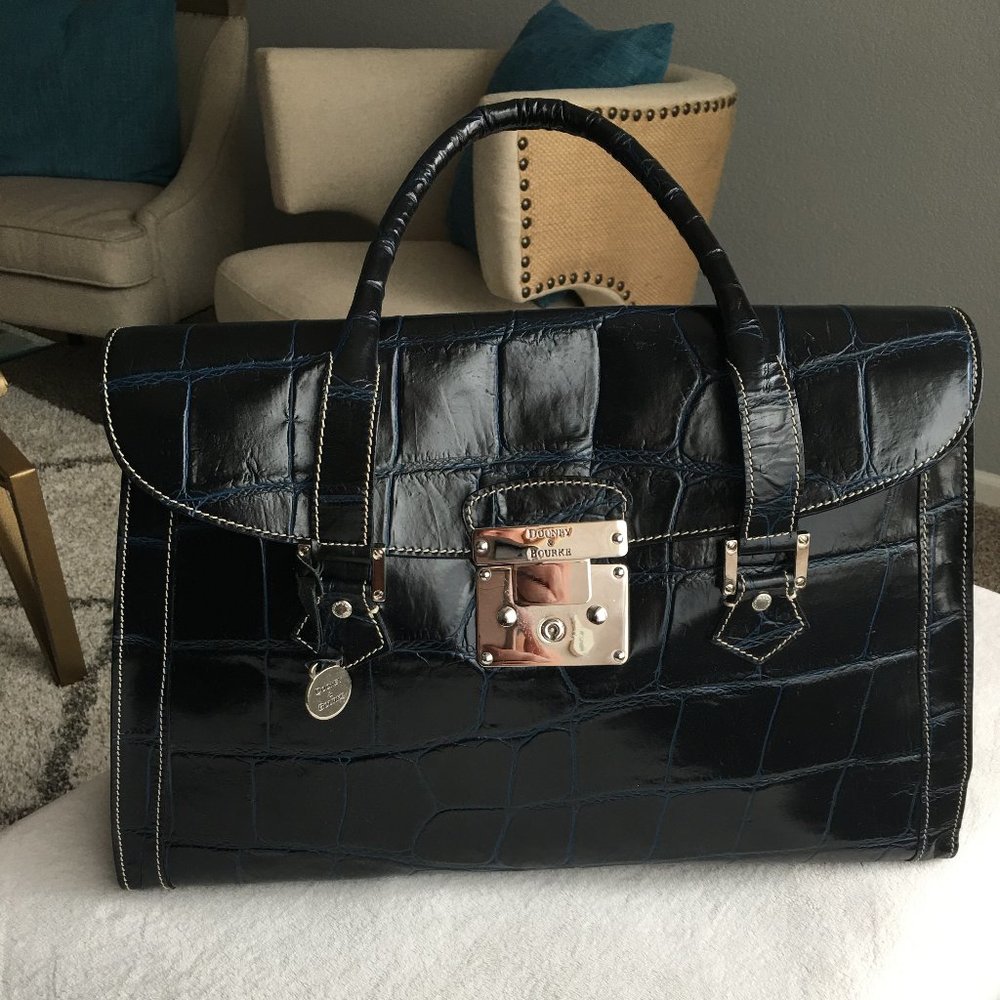 Dooney and Bourke Blue Croc Satchel